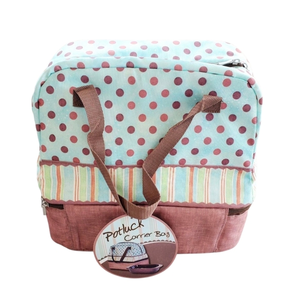 Deluxe Insulated Potluck Carrier Bag With Ceramic Dish New With Tag. - Picture 15 of 16